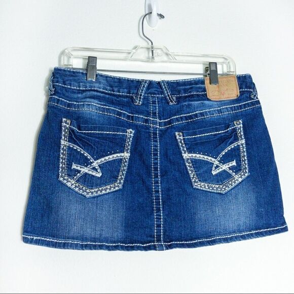 Amethyst Distressed Denim Miniskirt Sz 11 - Picture 3 of 12